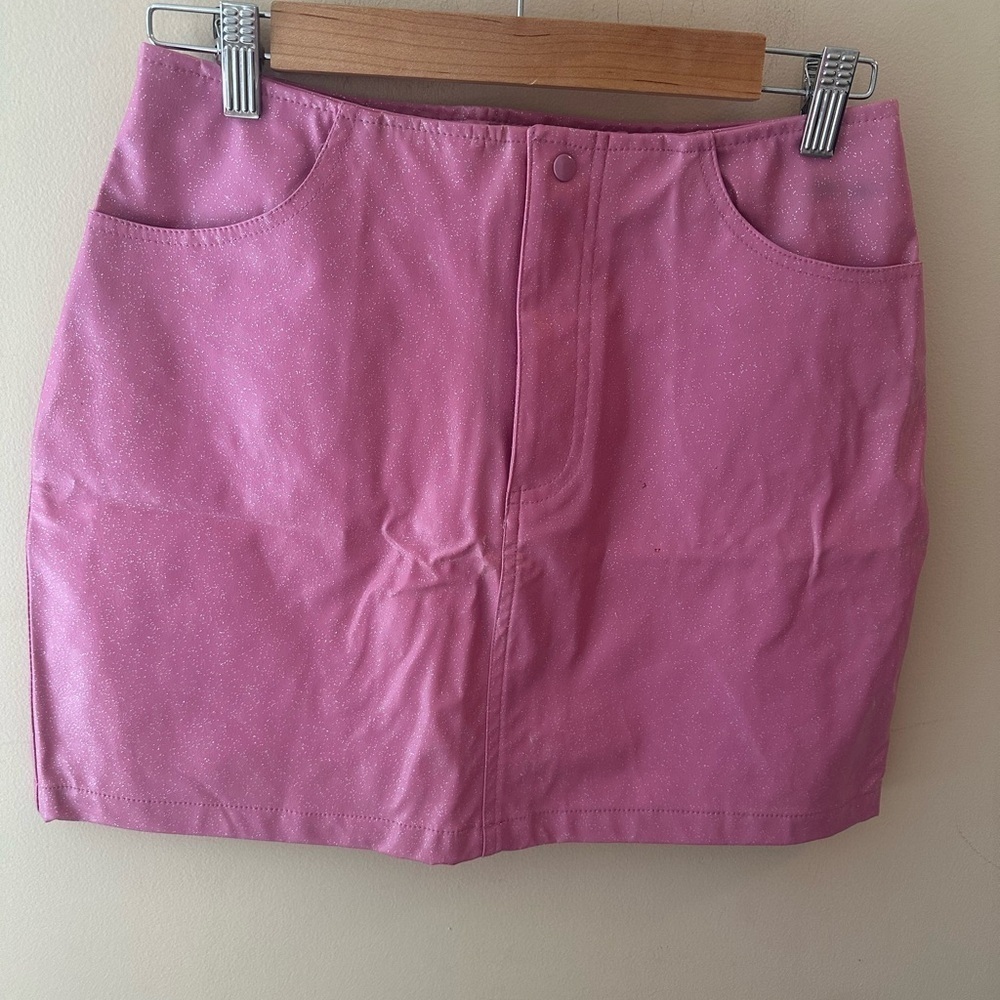 Camp Beverly Hills 90s sparkle pleather Skirt Size XS juniors 16 Y2K